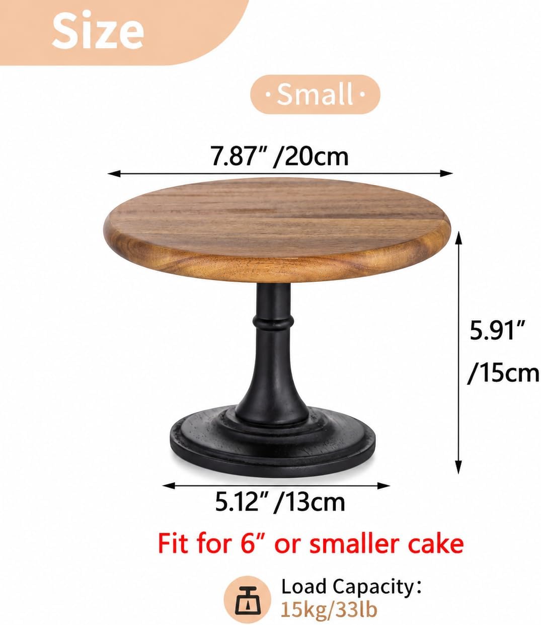 Wood Cupcake Stand Display / Brown / Diam 7.87