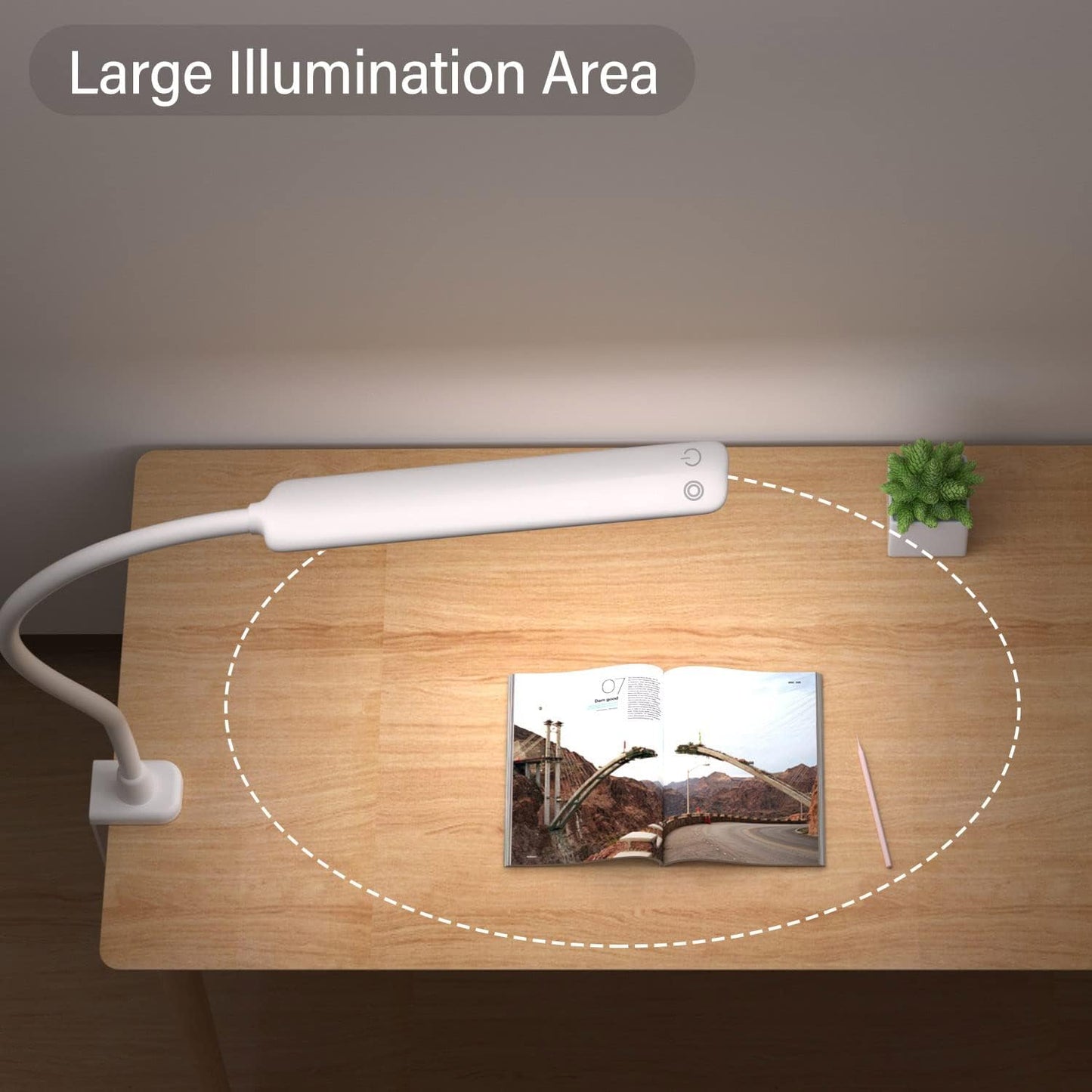 LED Desk Lamp With Clamp, 10W Gooseneck Lamps Touch Control,Swing Arm Clamp Lamp, Architect Clamp Desk Lamp