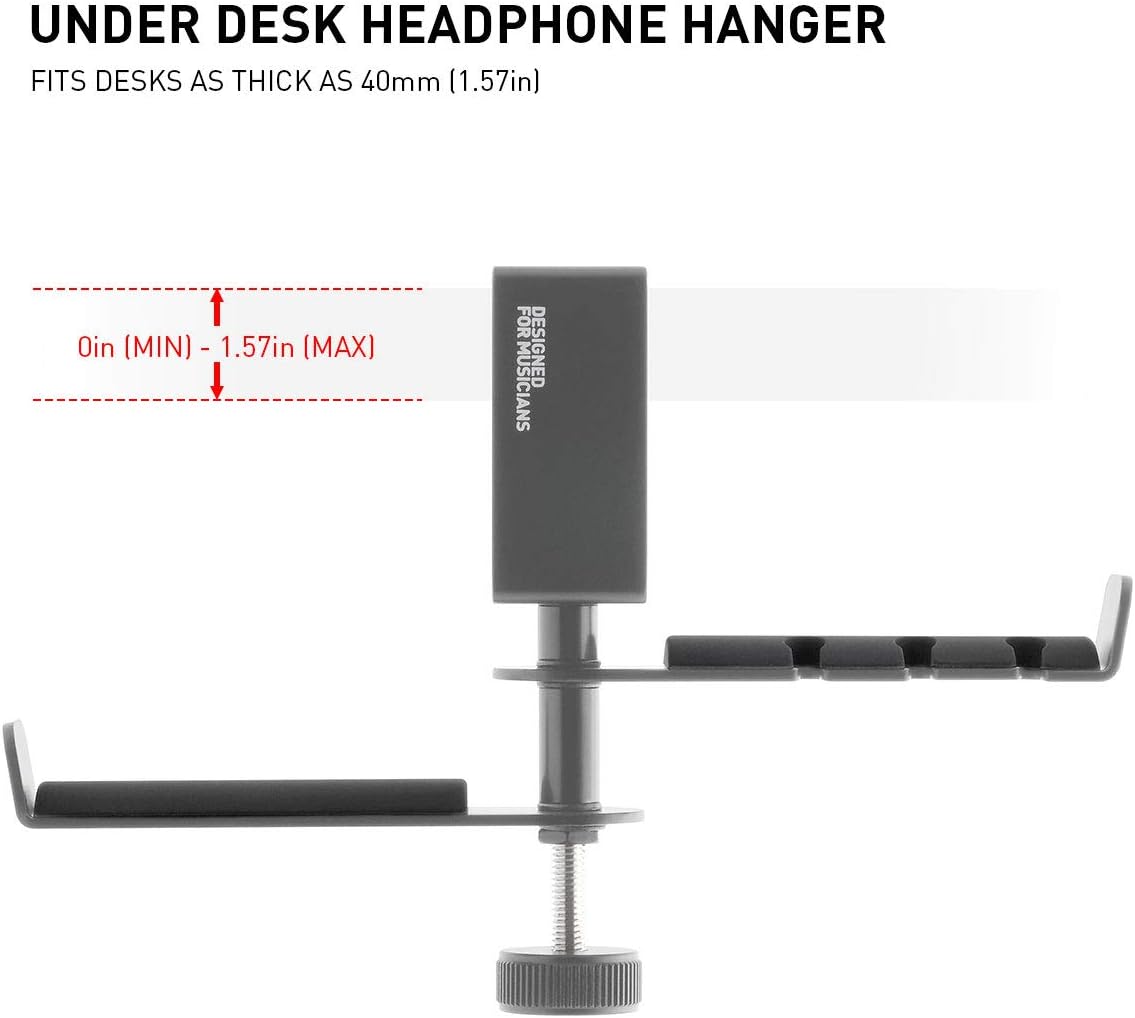 ADV. Dual Suspension Headphone Stand – Floating Headset Stand with 360° Rotating Arm, Adjustable Clamp for Desk/Table