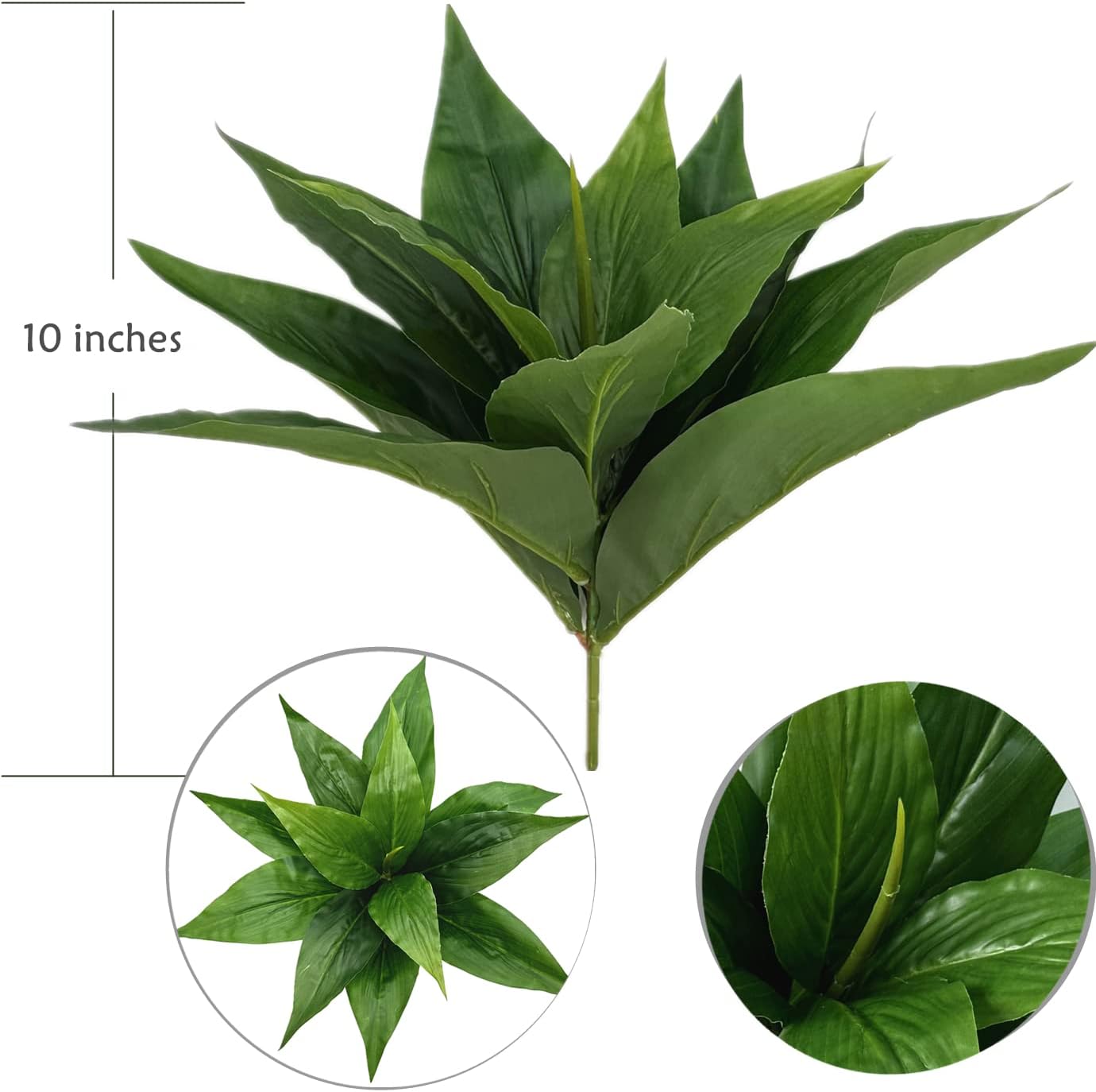 Faux Shrubs Bushes Plants / Agave Grass/ Green/ / 10 Inch / Set of 2