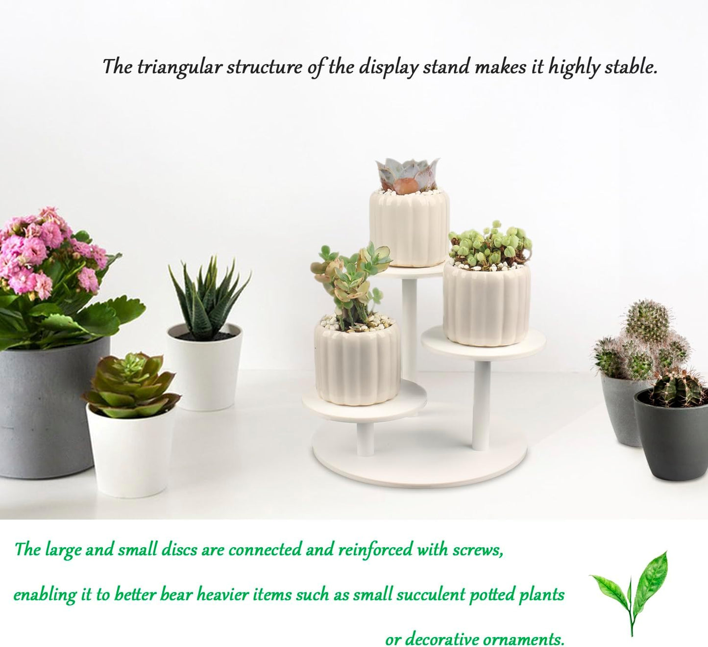 Risers for Display Frosted Acrylic Table Display Stand for Figure and Succulent Plants Small / White