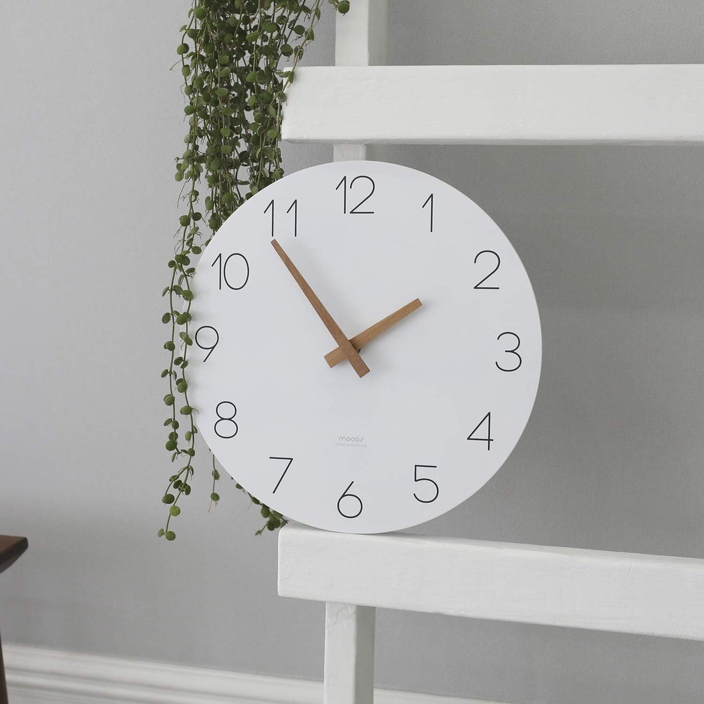 mooas Flatwood Wall Clock, 12" Analog Wall Clock, Silent Non-Ticking | Modern Wall Clocks Battery Operated for Office