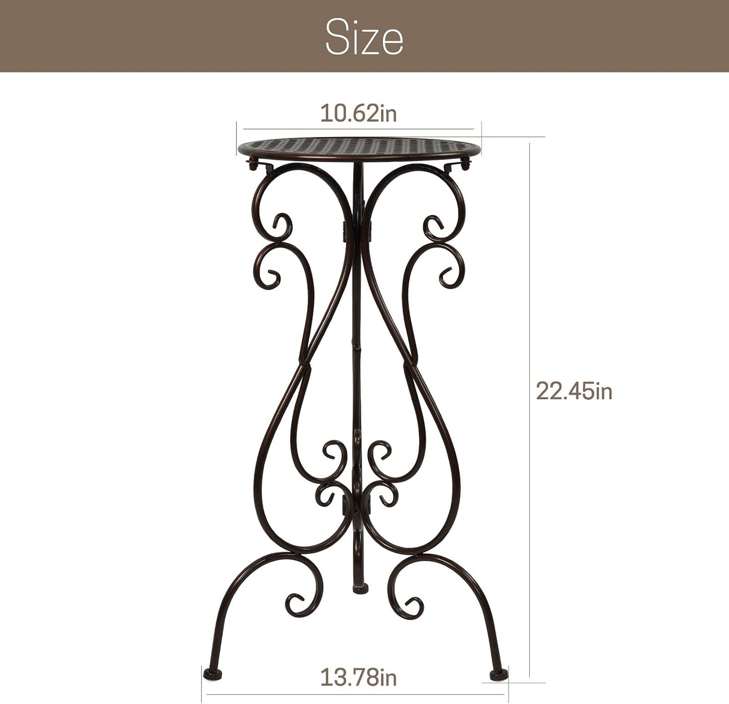 NAKUPE 2 Pack Plant Stands Indoor Outdoor, Metal Flower Pot Holder 22.5 inch Tall, Heavy Duty Pedestal Plants Stand for