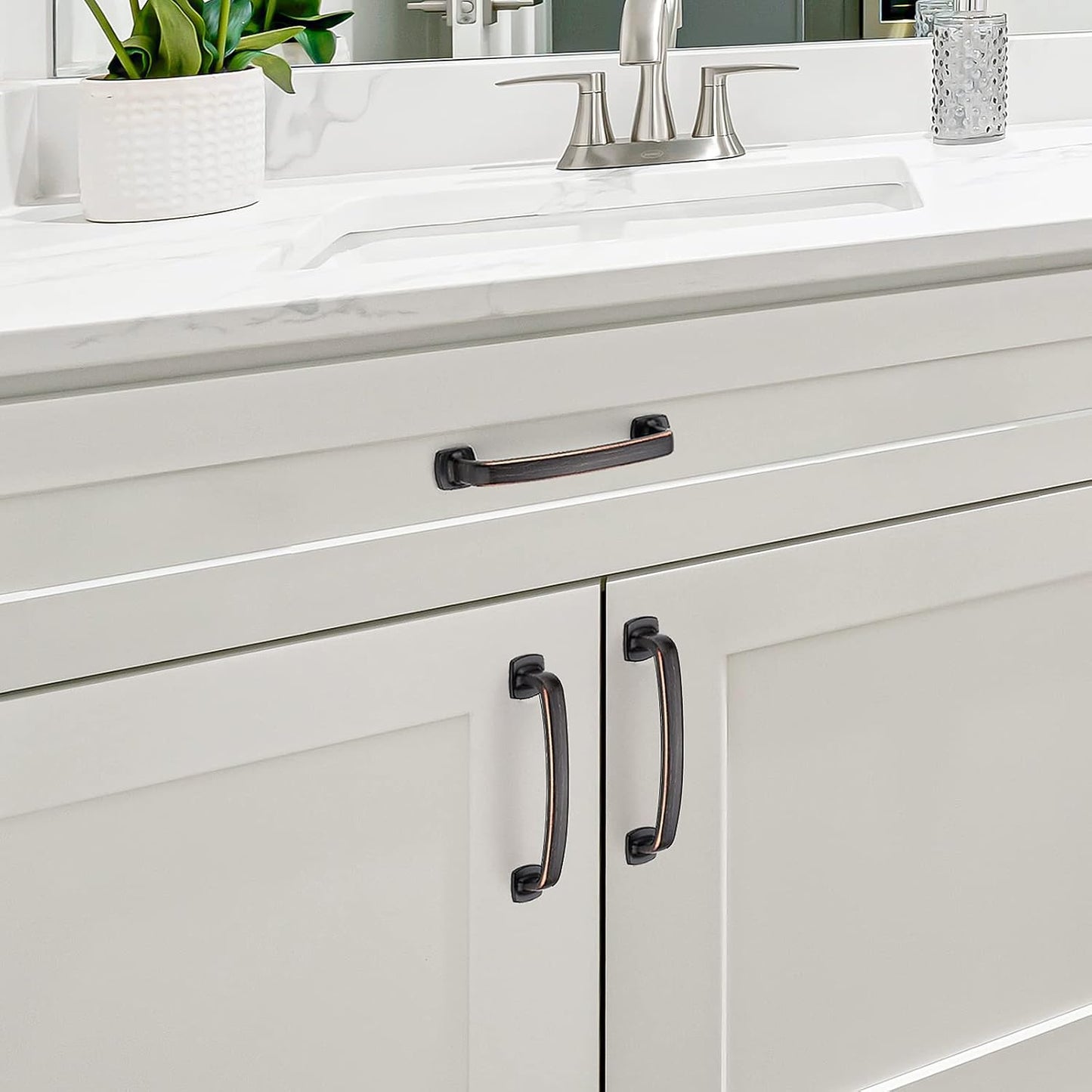 Arch Cabinet Pulls Solid 3-3/ Kitchen Cabinet / Oil Rubbed Bronze / 3-3/4 Inch Hole Center / 4 Inch