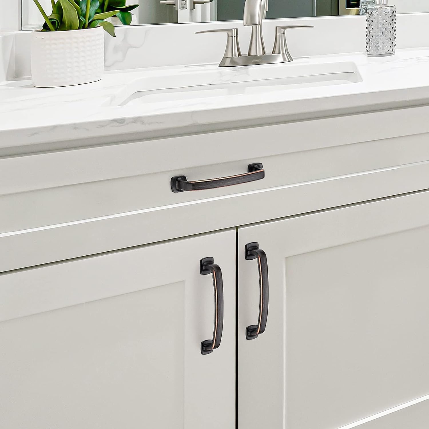 Arch Cabinet Pulls Solid 3-3/ Kitchen Cabinet / Oil Rubbed Bronze / 3-3/4 Inch Hole Center / 4 Inch