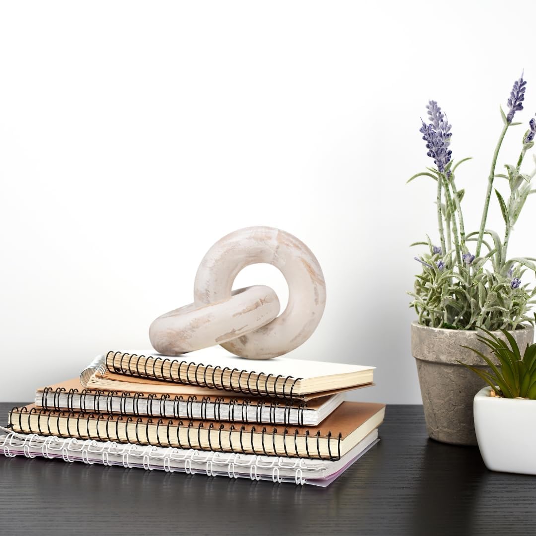 Decorative Wooden Knot / 7 Inch - Knot / White Wash / 7 x 5.2 x 3