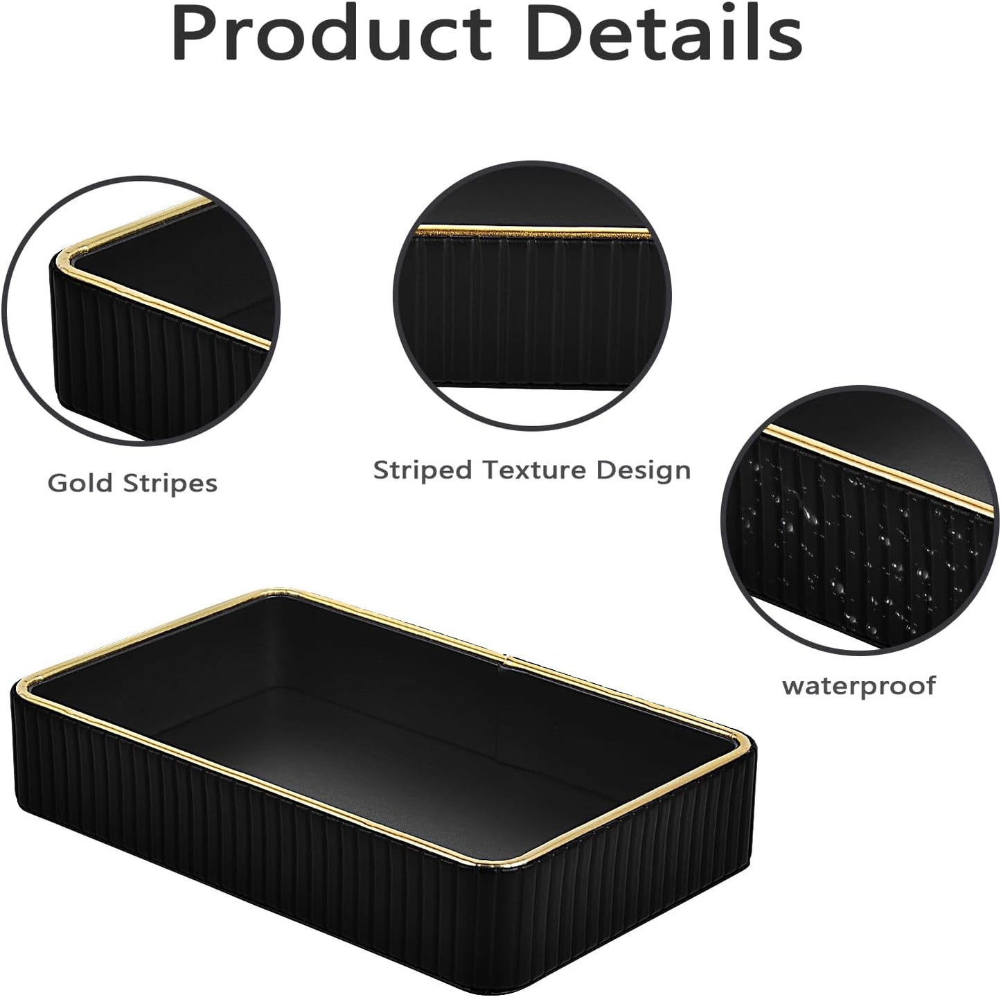 PU Leather Valet Tray / Black