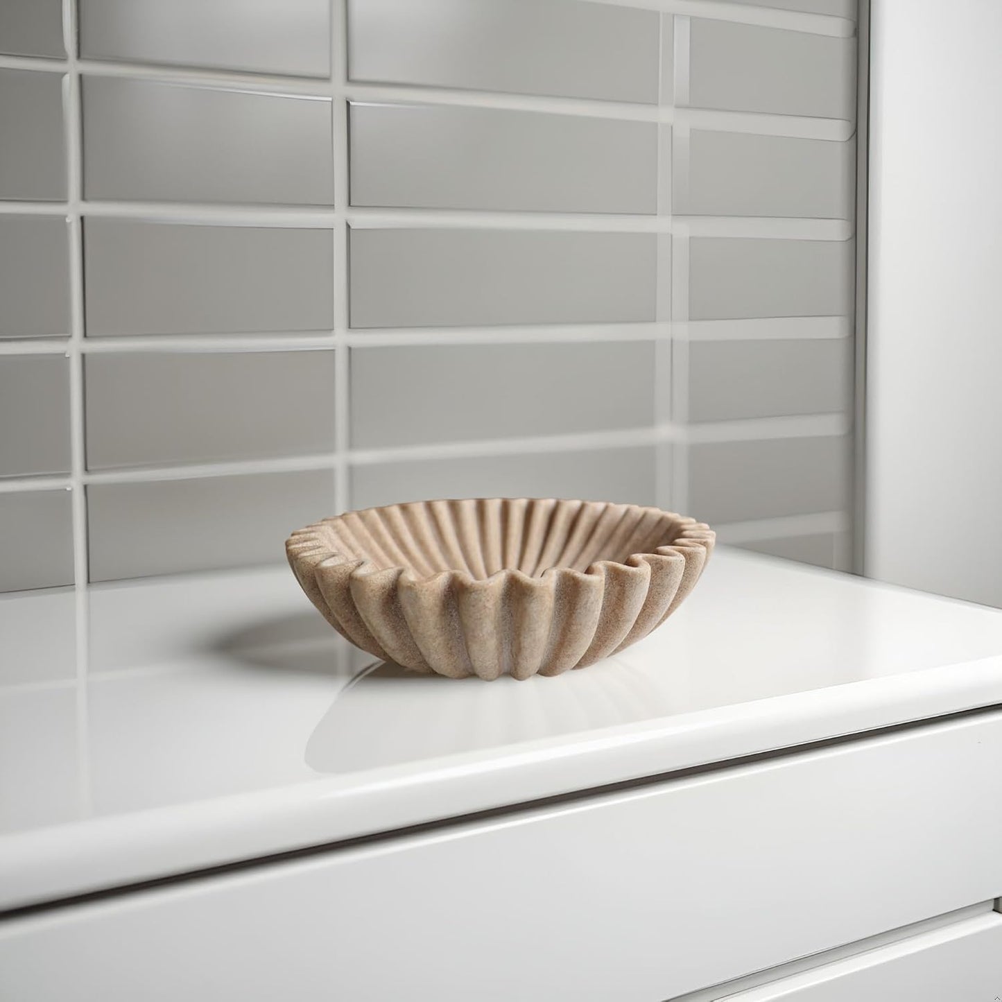 Scalloped Bowls for Modern Home Decor / Beige / 10inch