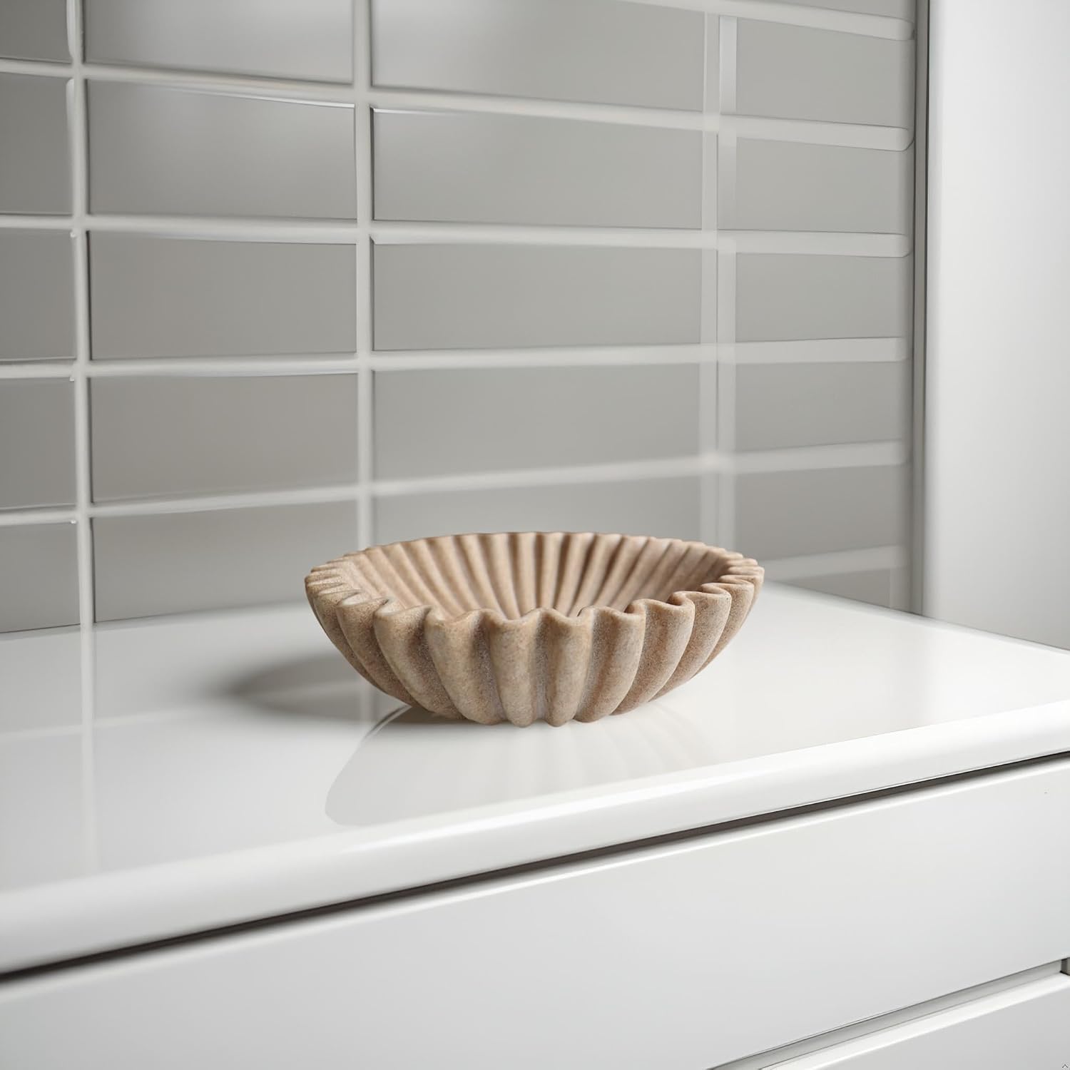 Scalloped Bowls for Modern Home Decor / Beige / 10inch