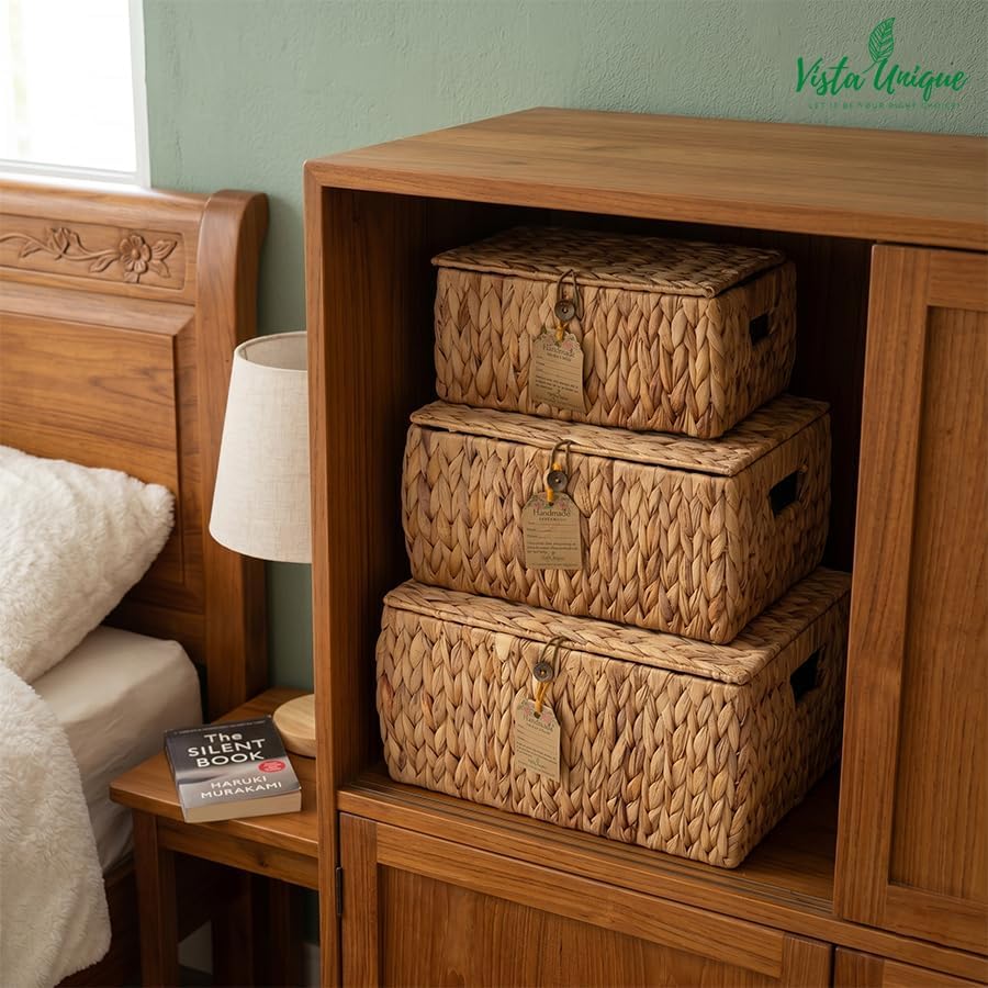 Woven Wicker Basket / Natural / Set of 3