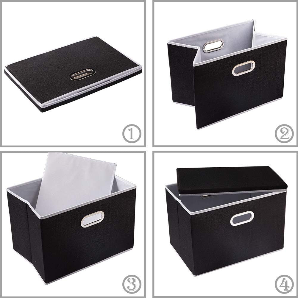 Large Foldable Storage Boxes / Black / L / Set of 3