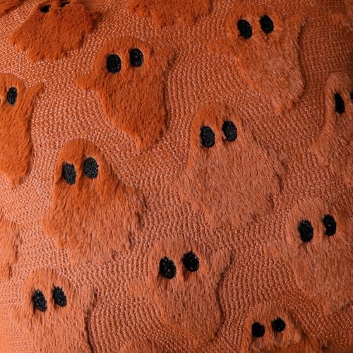 Halloween Pillow Covers 18x18 Set of 2 Rust Red Ghost Farmhouse Home Decor