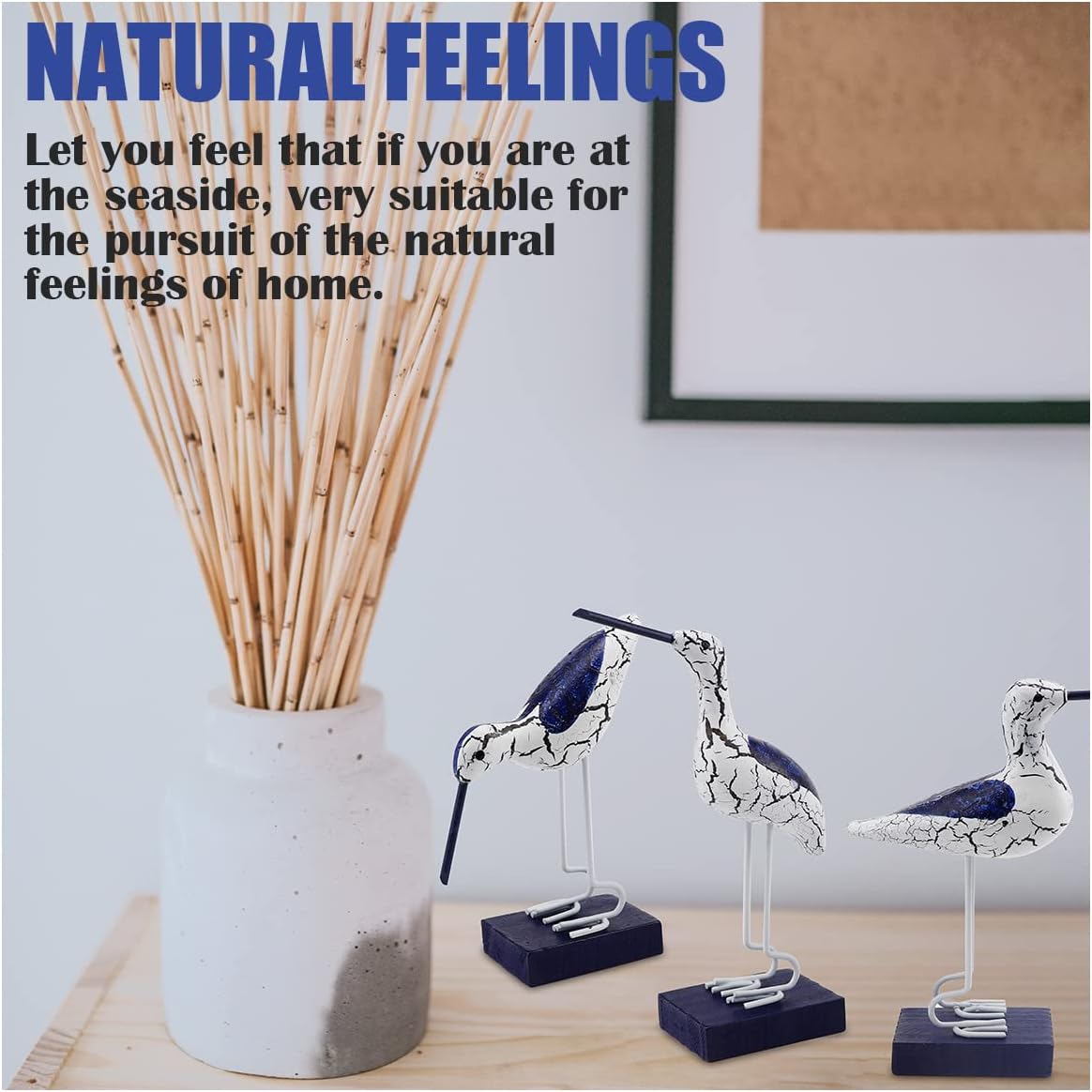 Wooden Seabird Figurine Ornament