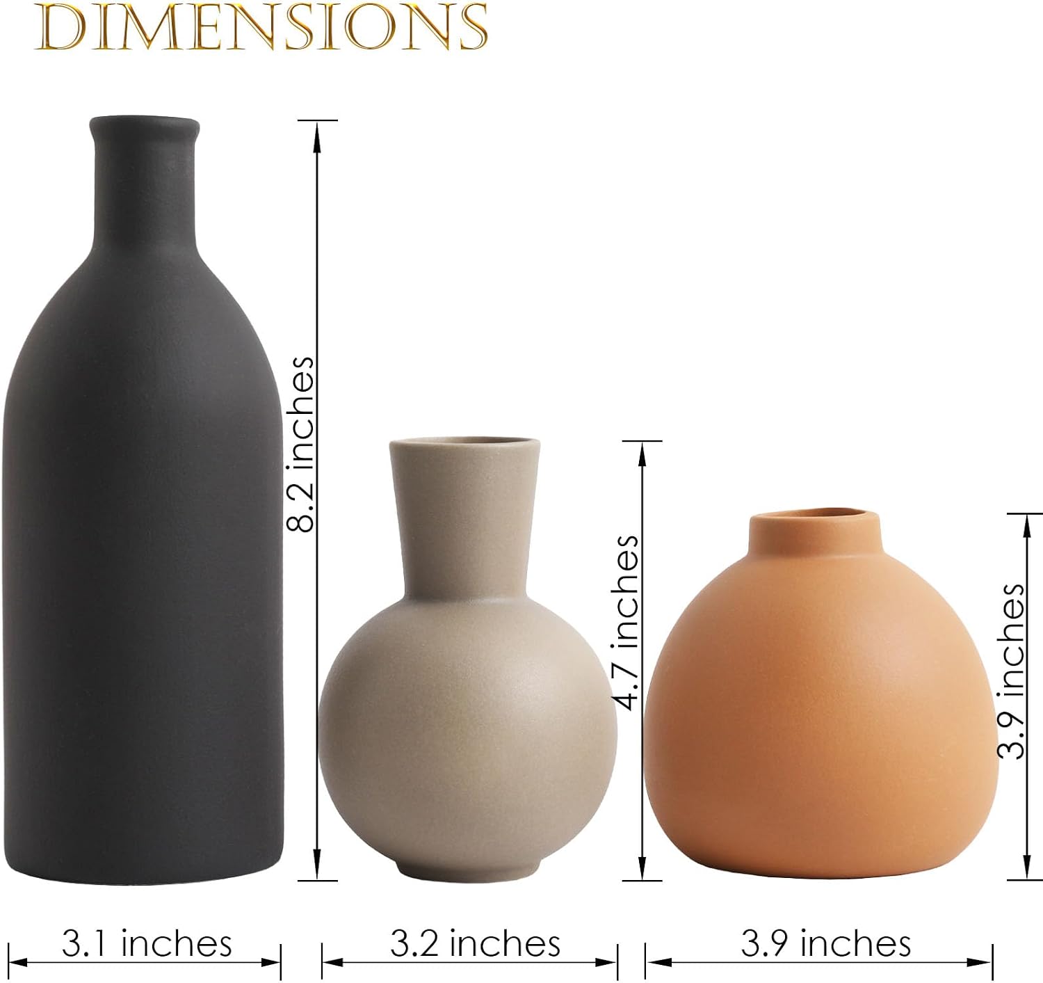 Ceramic Vase / Handcrafted Ceramic Vases / Set C / Set of 3