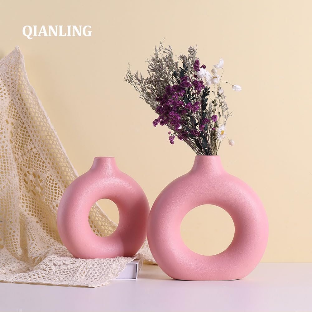 Modern Vases for Centerpieces / Pink / Set of 2