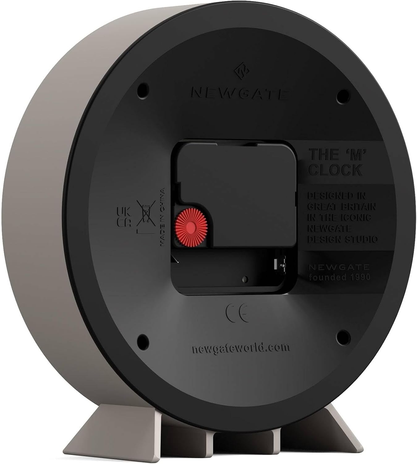 NEWGATE® Theatre Mantel Clock | Modern Classic Round Design | Stone | Contemporary Style for Desk, Table, Shelf or