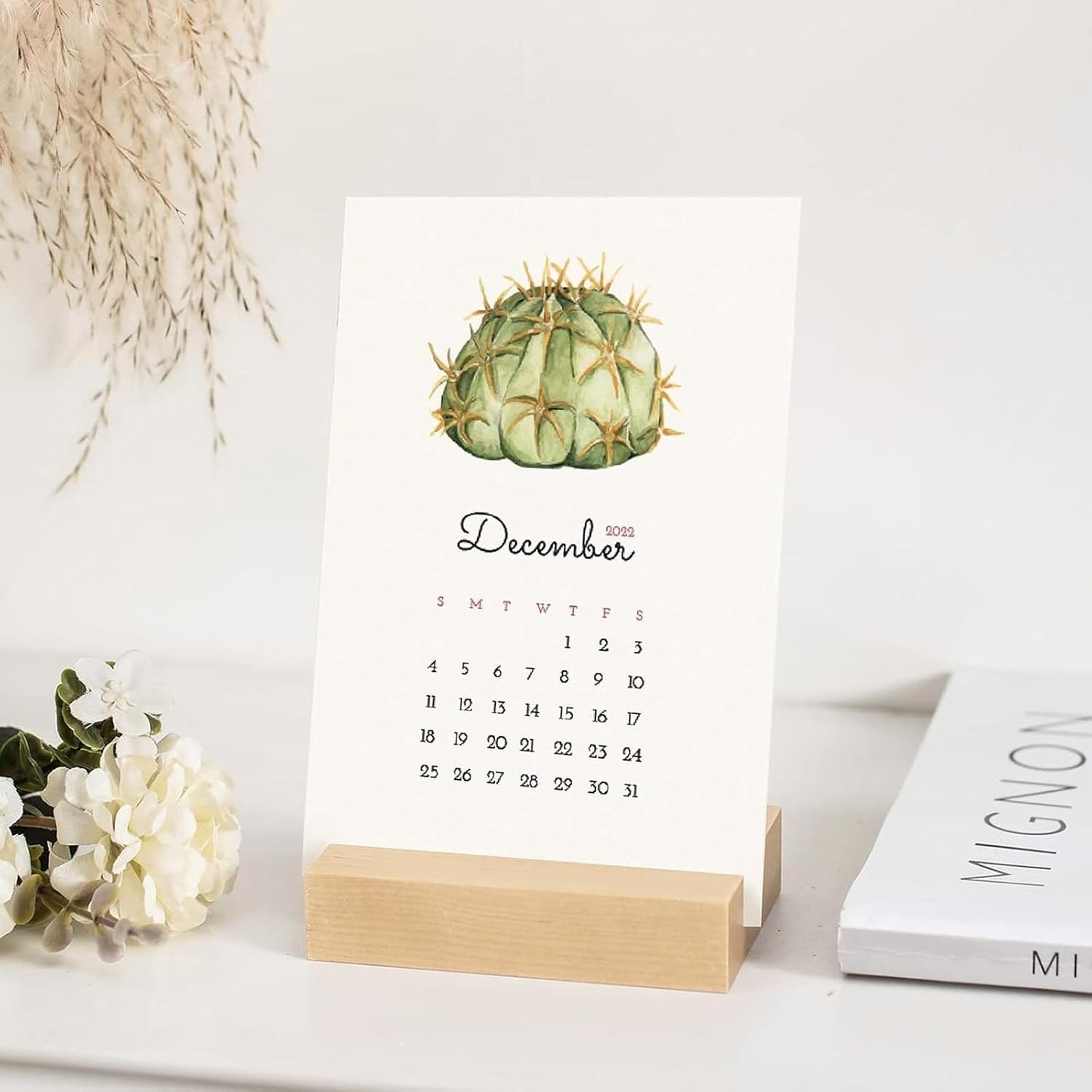 Wood Stand for Monthly Desk Calendar / 3.5" Birch / Set of 2
