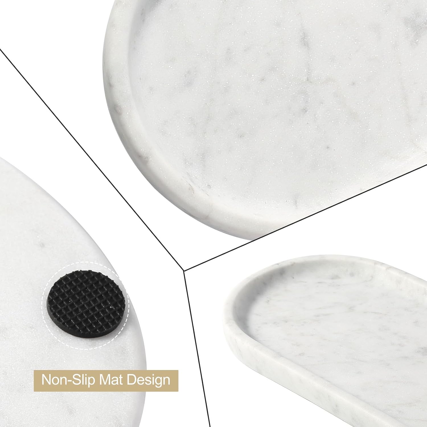 Marble Vanity Tray / Bianco Carrara White / 10 x 5 x 0.7