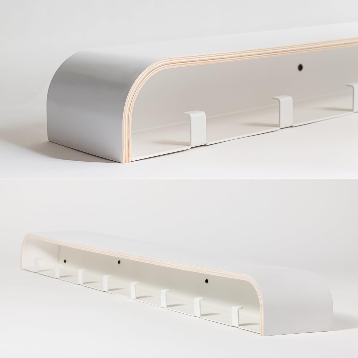 Kazai. Wall-Mounted Coat Rack 'Toke' - Modern Design Coat Rack with Hidden Wall Hooks - Solid Wood Veneer Panel Coat