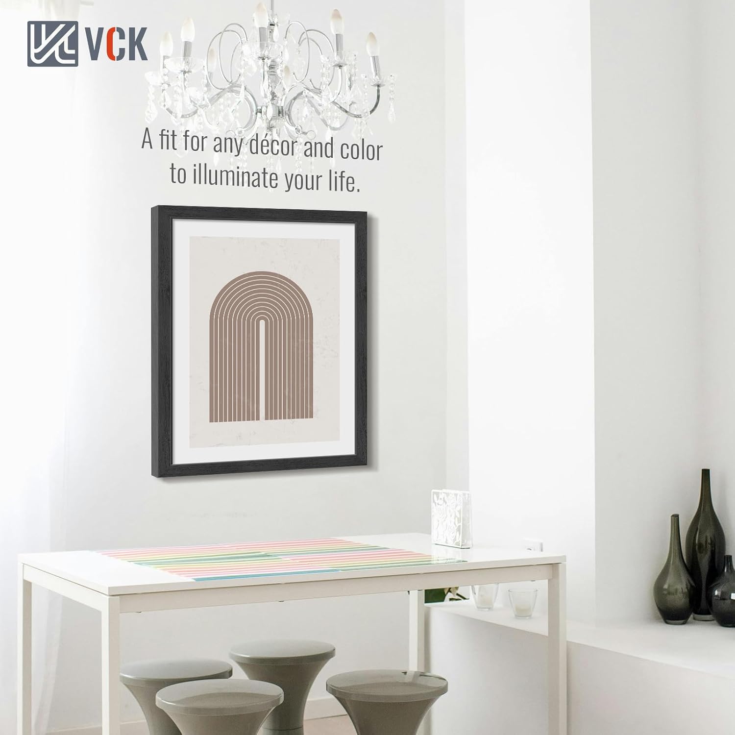 VCK 18x24 Poster Frames Set of 3, Black Woodgrain, Wall Hanging | Wide Border, Exclusive Woodgrain, Shatterproof