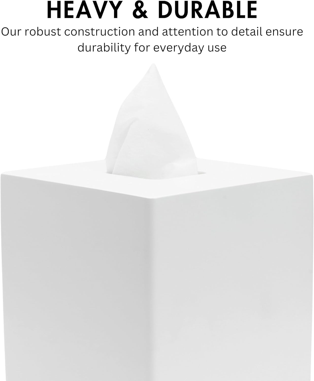 Matte Tissue Box Cover / White Square