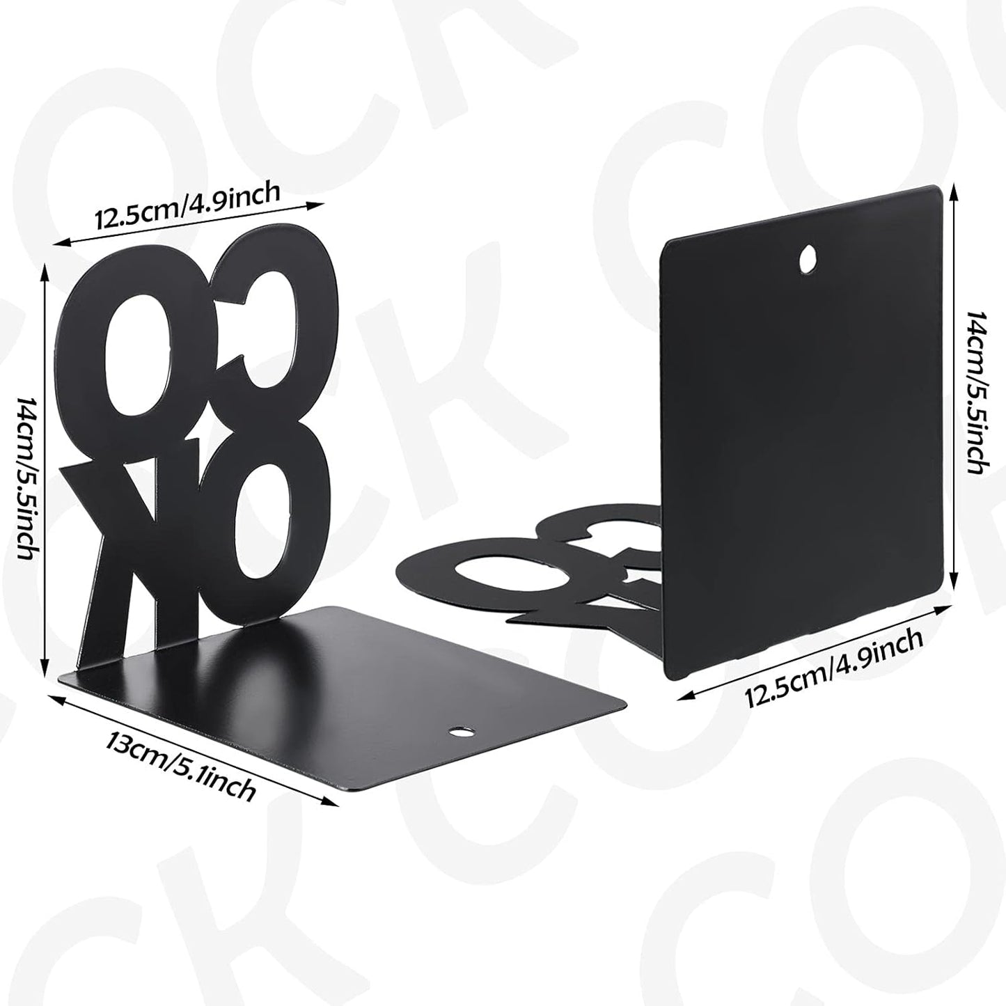 Cookbook Bookends Kitchen Decorative Metal Supports for Book-Rack Desk Kitchen Book Shelf Holder