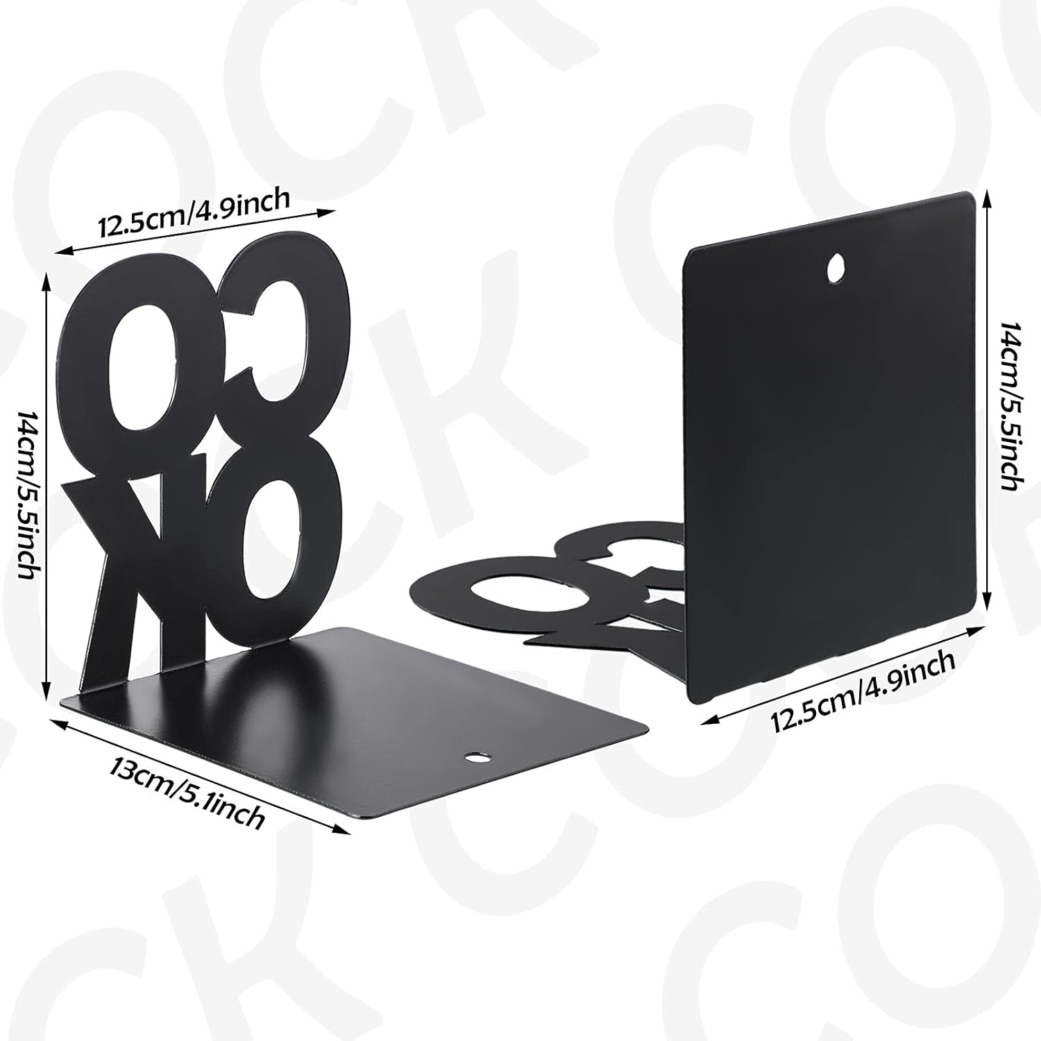 Cookbook Bookends Kitchen Decorative Metal Supports for Book-Rack Desk Kitchen Book Shelf Holder