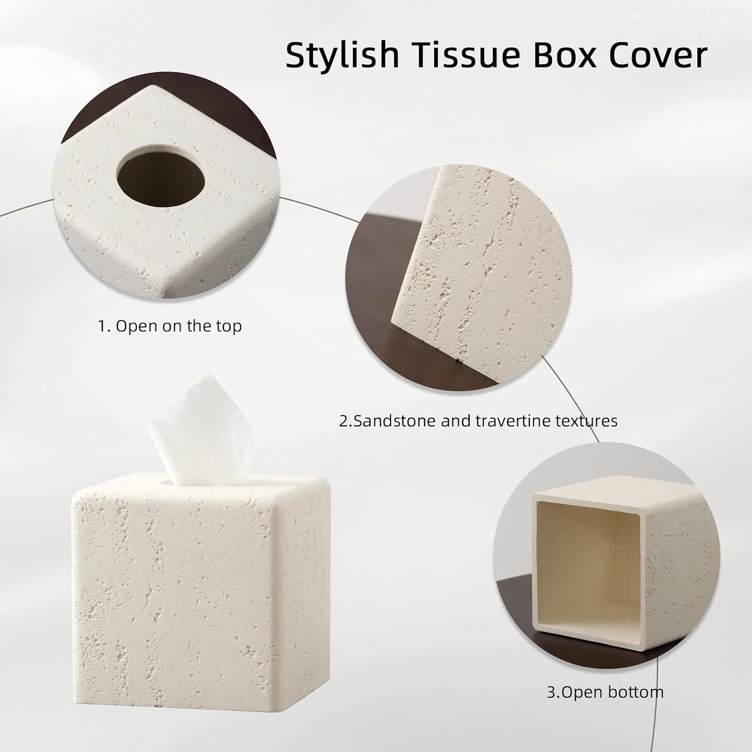 Tissue Box Cover Square / Off White