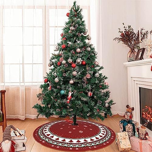 Christmas Tree Skirt 48 Inch Red Traditional Christmas Tree Decorations