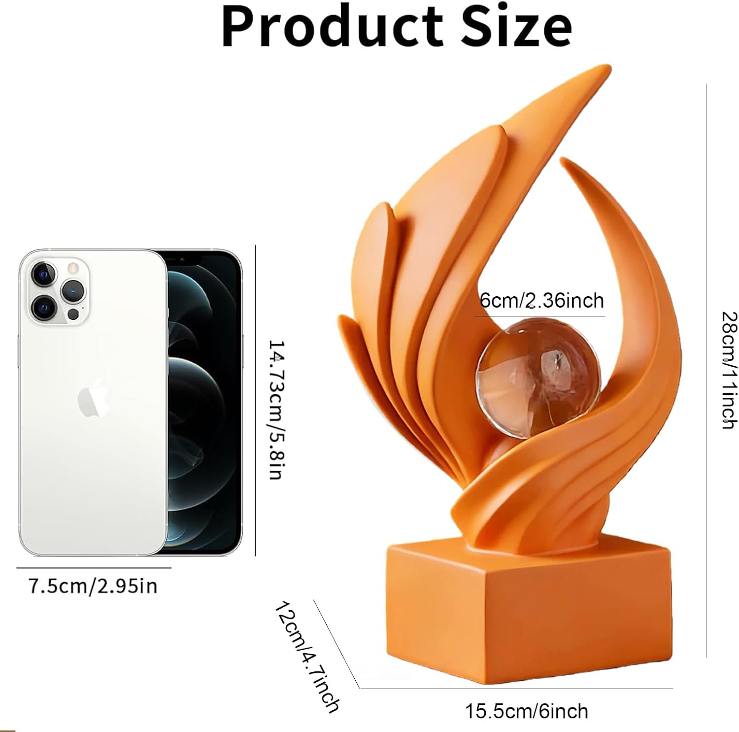 Modern Art Statue Decor / Orange