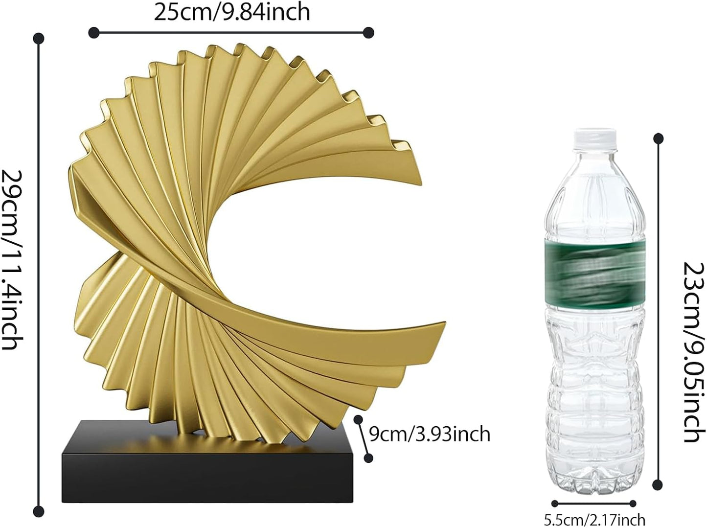 Resin Statue / Modern Abstract Art / Gold / Wave Statue