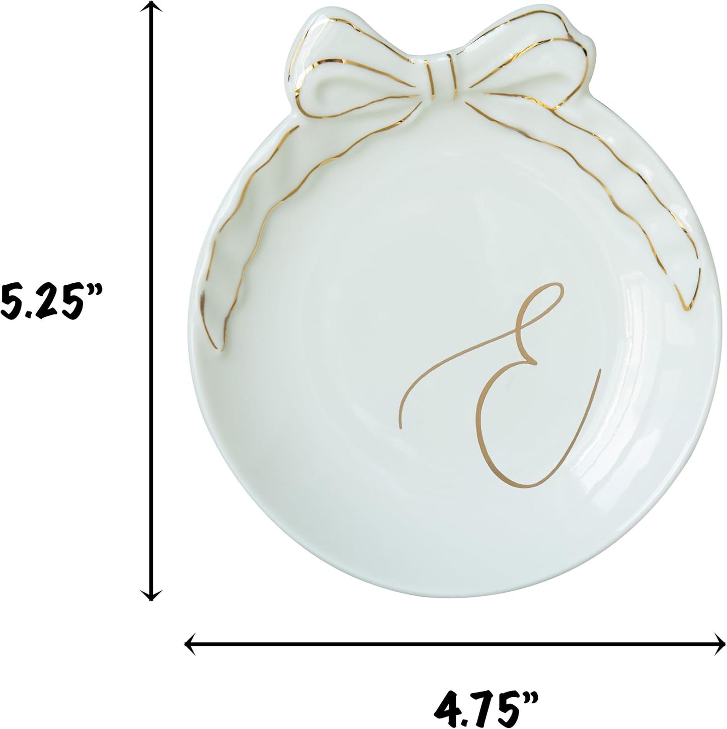 Personalized Initial Ceramic Jewelry Tray / E