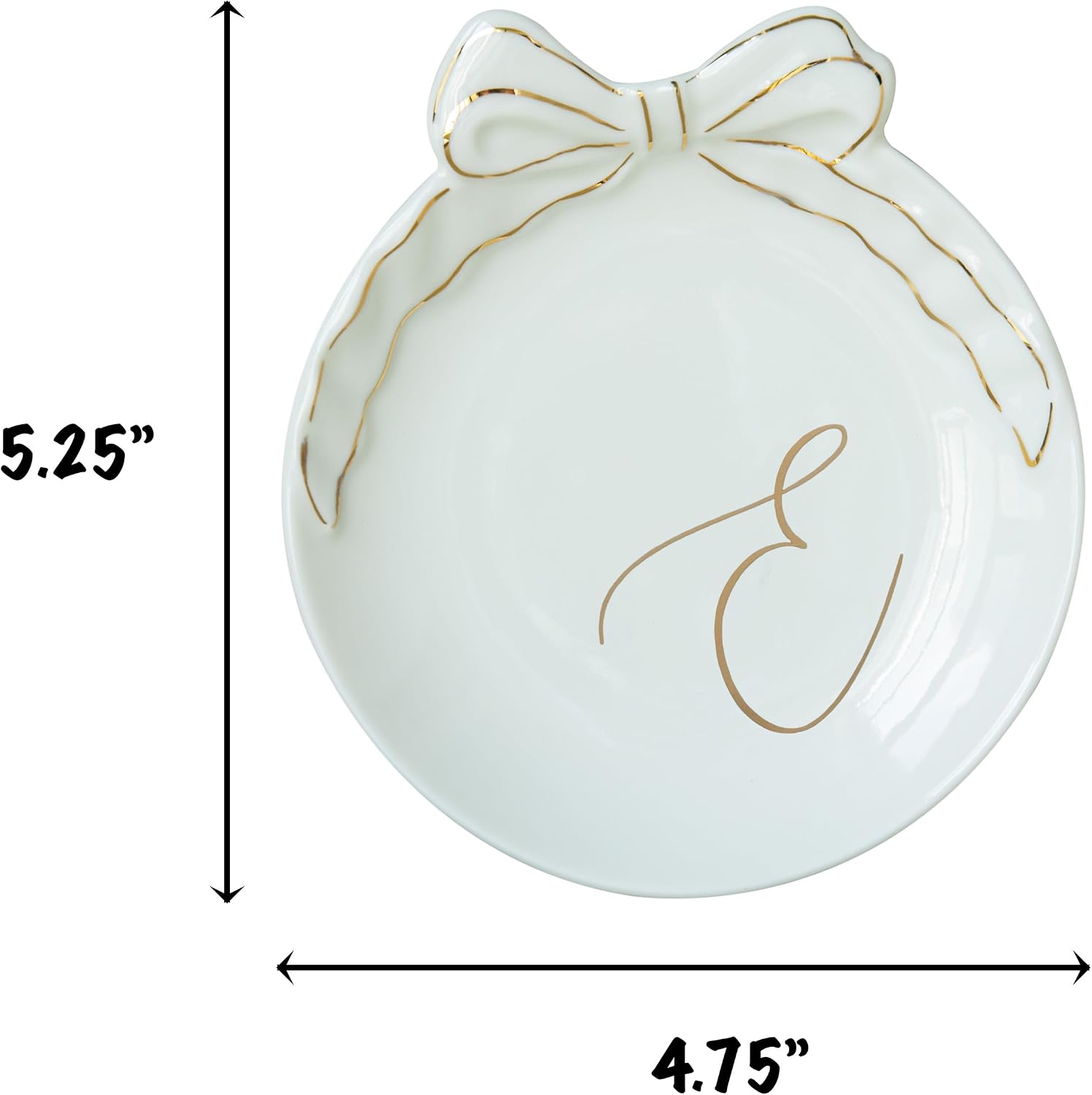 Personalized Initial Ceramic Jewelry Tray / E