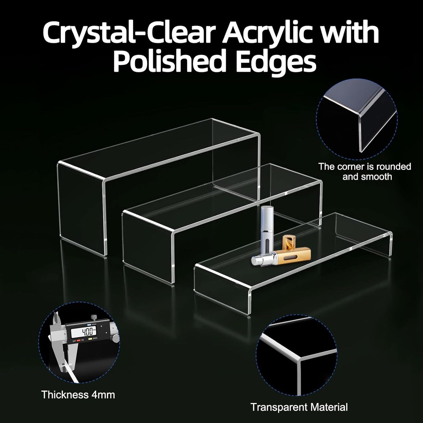 acrylic risers display stands / Small Size / Clear / Set of 6