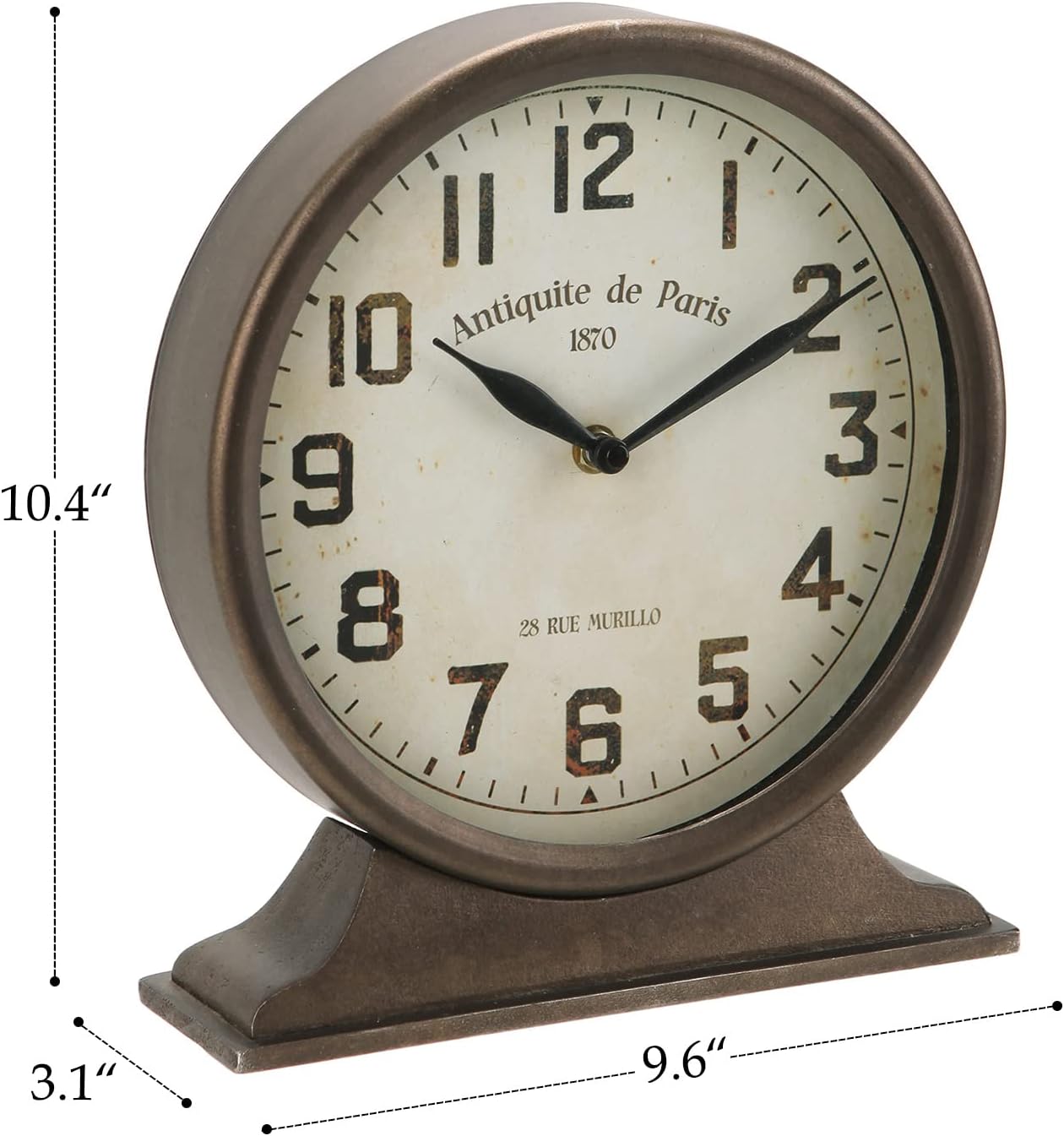 NIKKY HOME Antique Mantel Clock, Large Table Clock, Battery Operated | Decorative Table Clock for Home, Office, Living