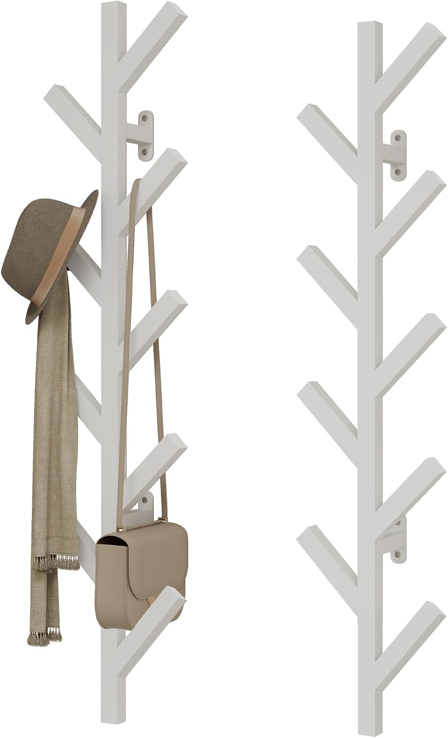 Vlush Wall Mounted Metal Coat Rack with 9 Hooks Modern Minimalist Coat Racks, Upright hat rack for wall for Hanging