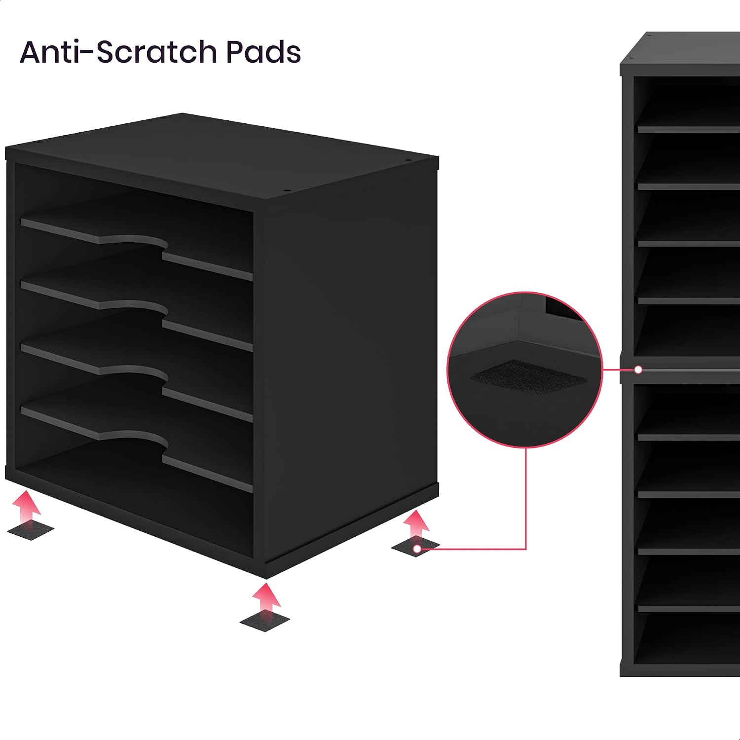 Ballucci 5-Tier File Organizer for Desk, Wooden Mail Sorter, Office Desk Organization, Paper Storage Organizers, Folder