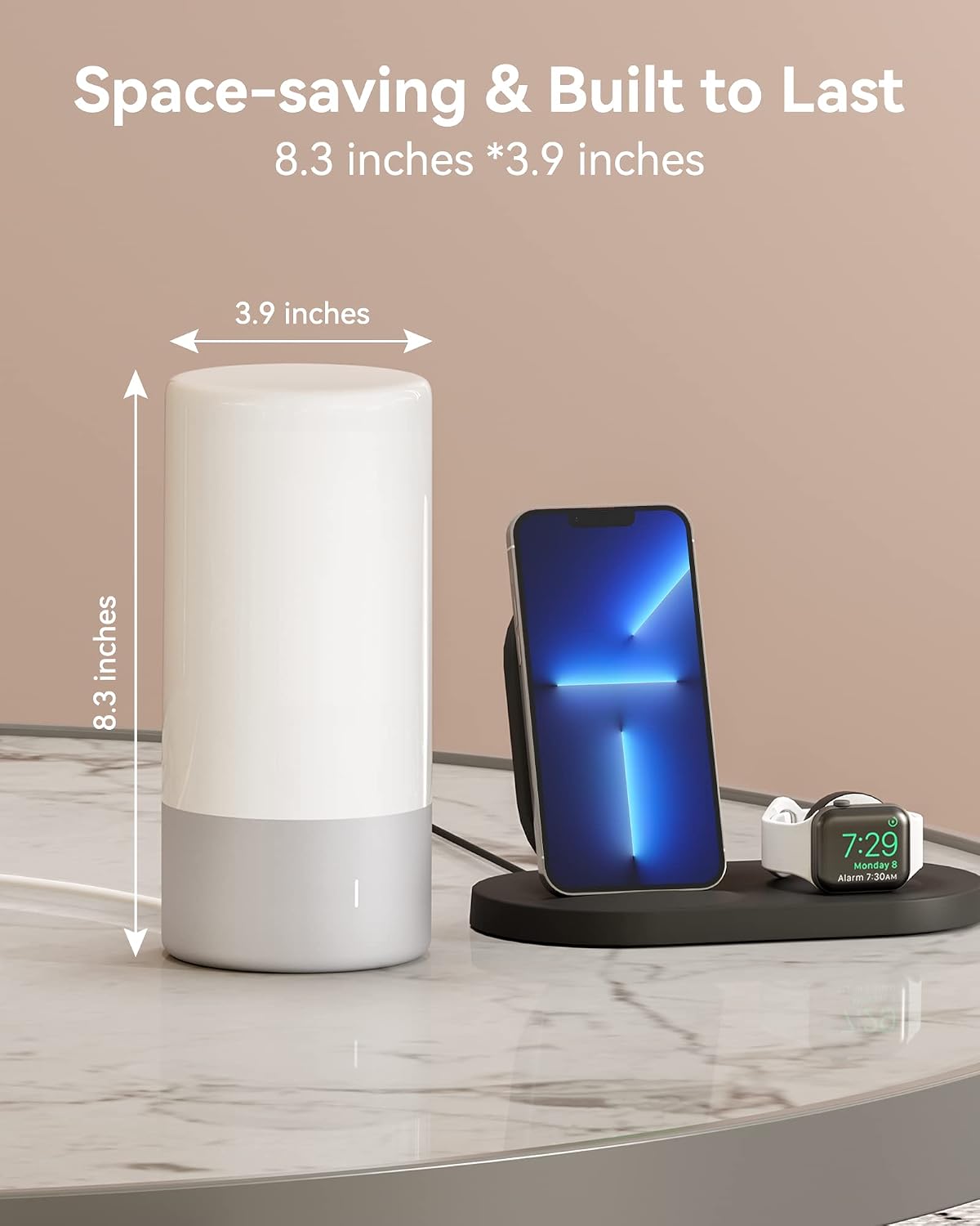 ROOTRO Table Lamp, [Advanced] Bedside Touch Control Lamp for Bedroom 3 Level Dimmable Warm White Lights with 256 RGB