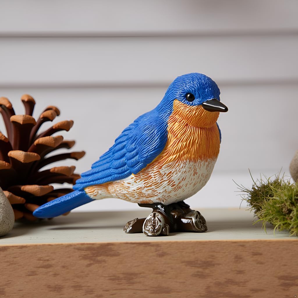 3" Perched on Branch Figurine / Bluebird