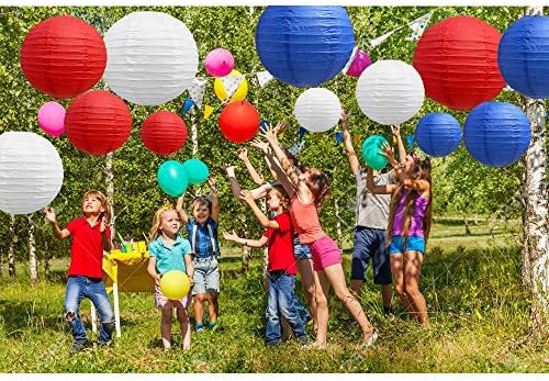 BEISHIDA Red Blue White Paper Lanterns 4/6/8/10/12 Inch Round Chinese Lamp