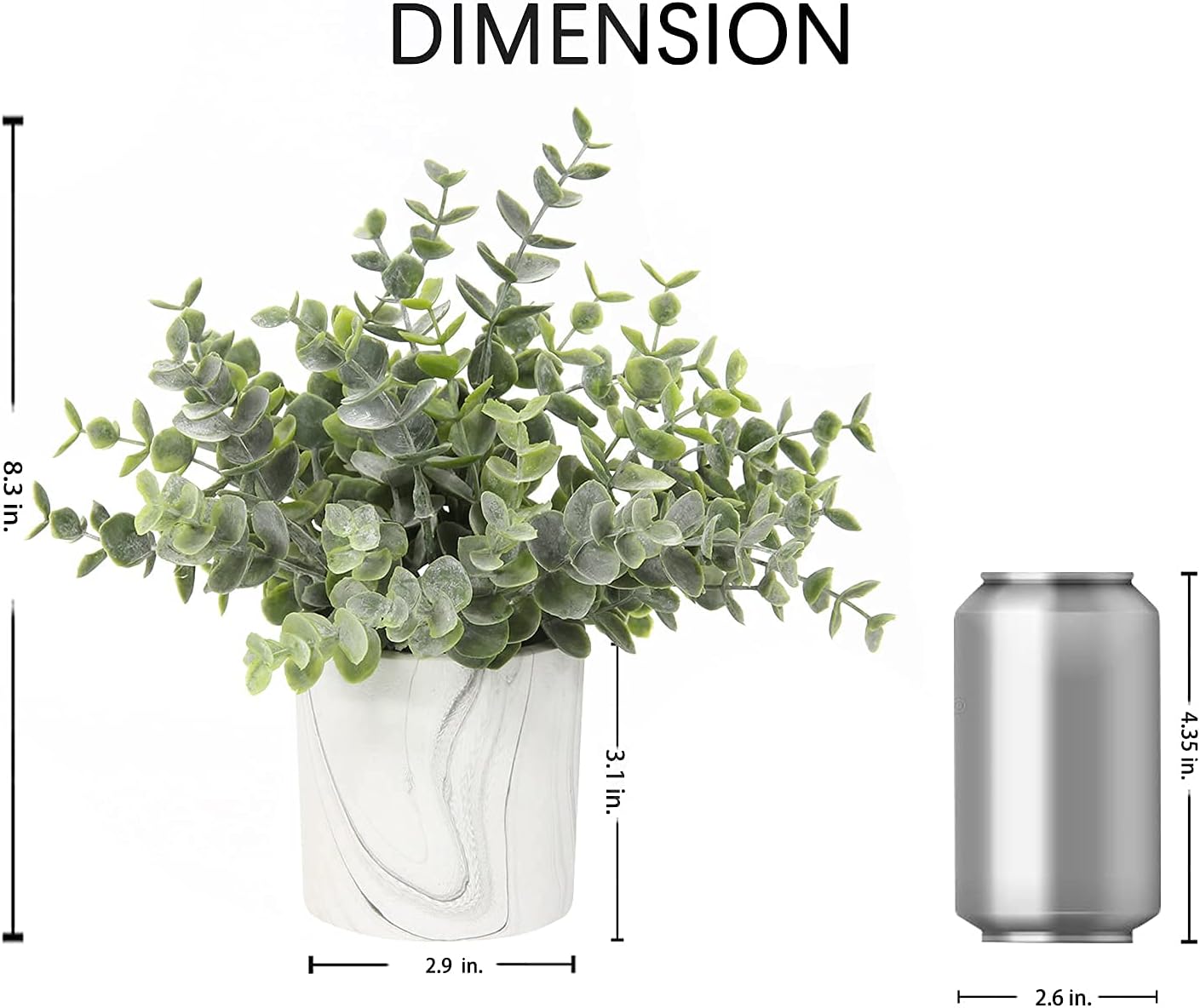 Plastic Eucalyptus Greenery Faux Plants / Green-#4