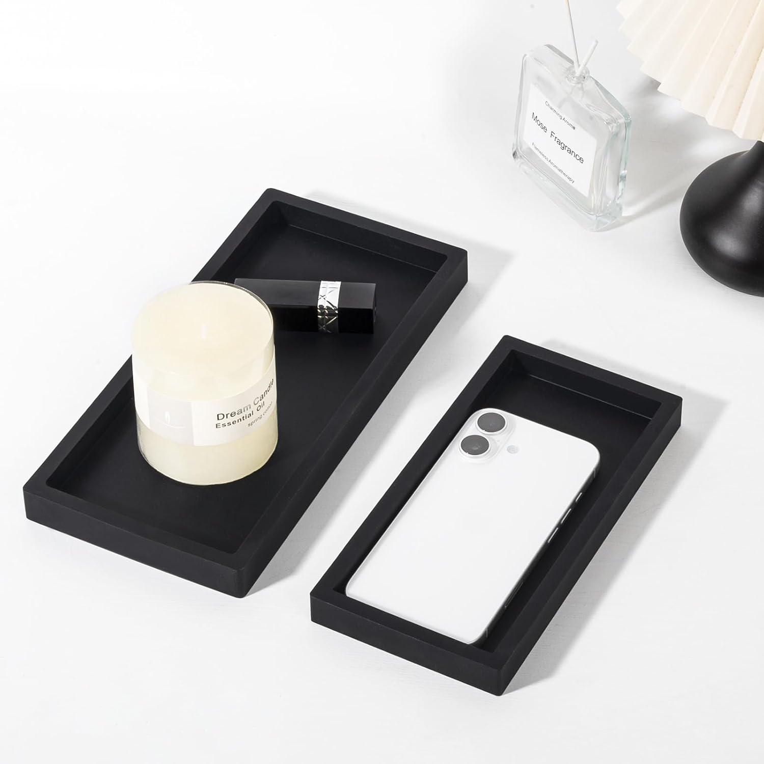 Slicone Vanity Trays / Black / 9.8 x 4.7