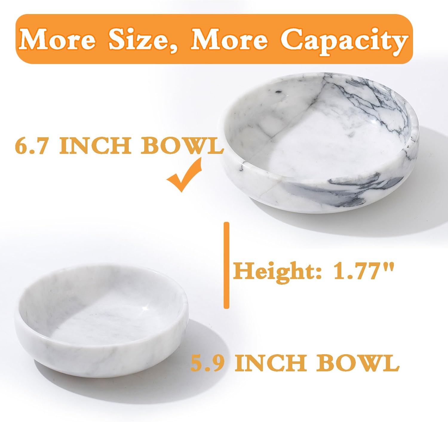 6.7" Decorative Bowl / White&grey