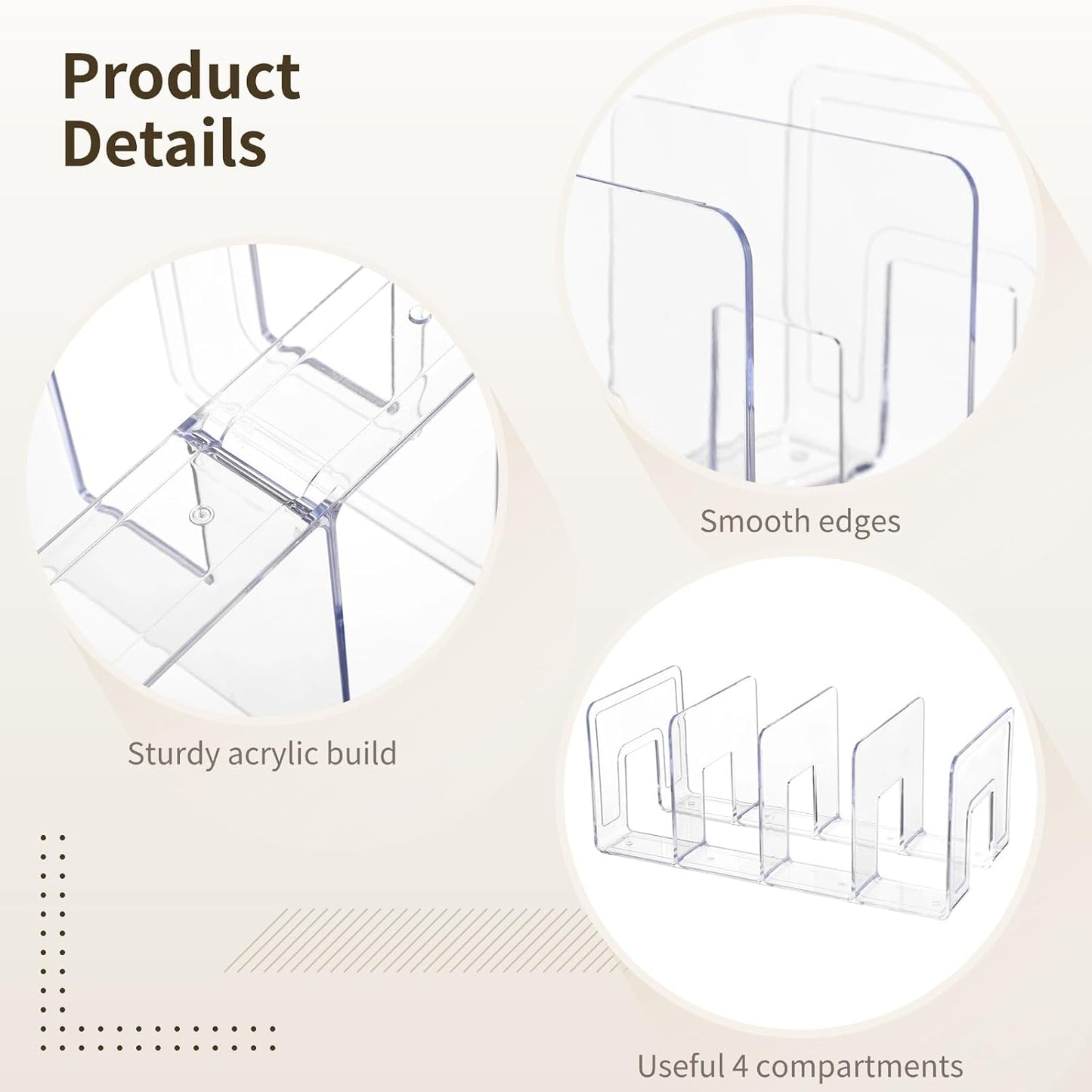Acrylic Book Organizer / Clear / Set of 4