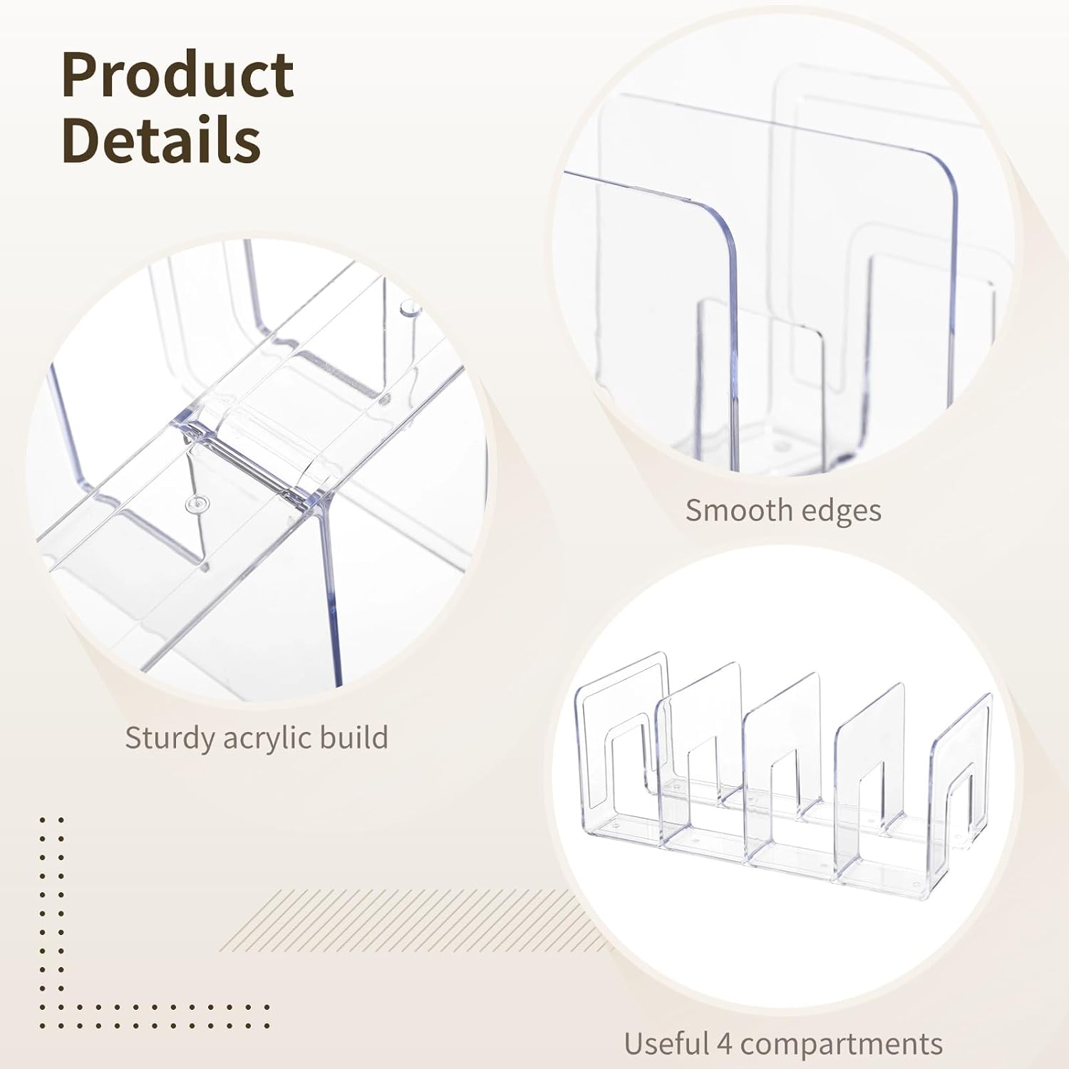 Acrylic Book Organizer / Clear / Set of 4
