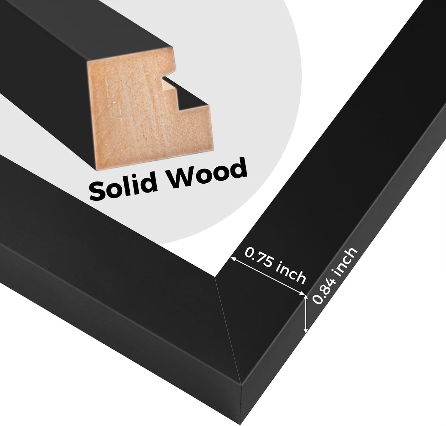 Golden State Art 12x19 Black Wood Picture Frame - For Two 8x10 Photo,4 Pack | Matted to Double 8x10,Solid Wood Collage