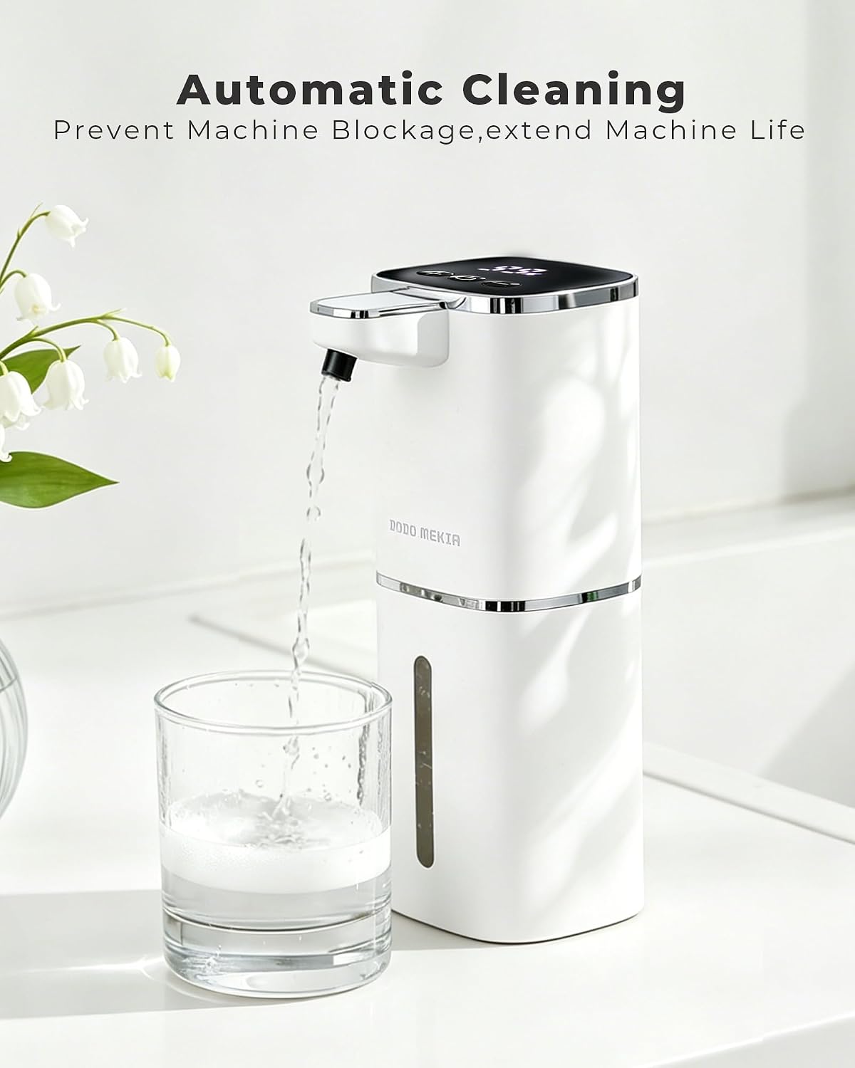 2 Pack Automatic Liquid Soap Dispenser, USB Rechargeable | , 13.5oz/400mL, 9-Adjustable Liquid Levels, IPX5 Waterproof