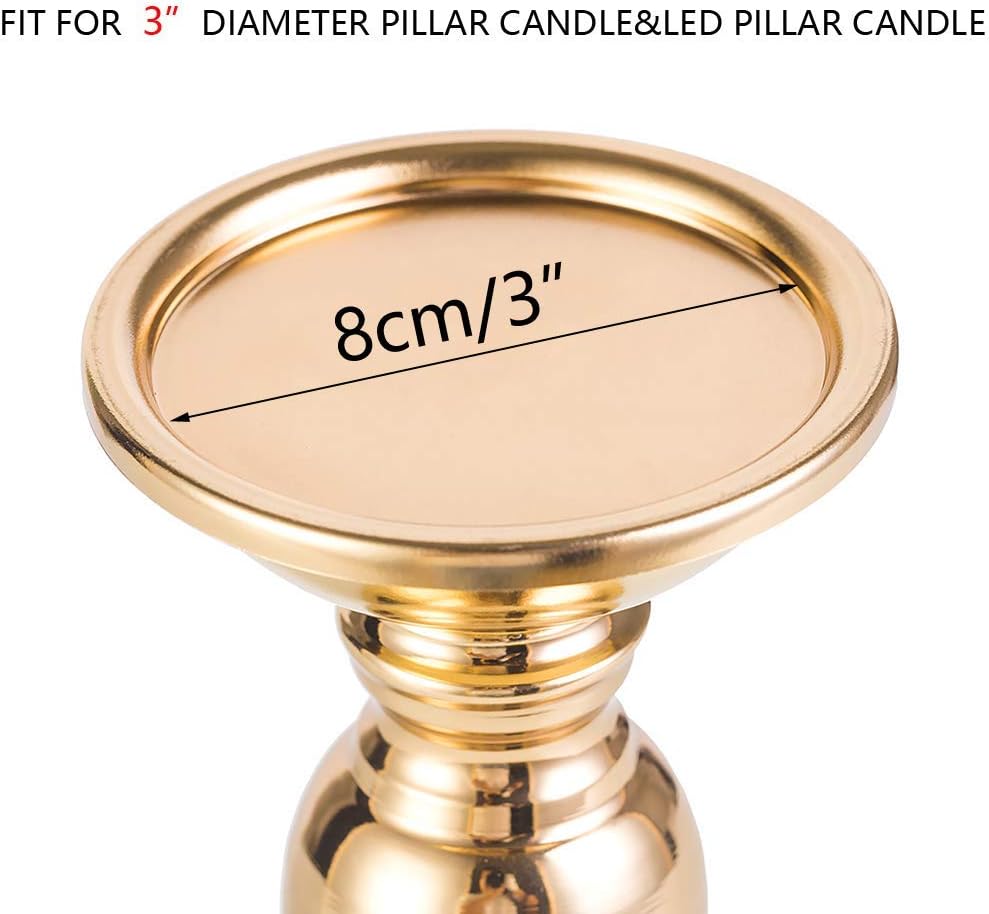 Nuptio Pillar Candle Holders, Wedding Centerpieces Metal Candle Holder Candles Stand Decoration Ideal for Weddings