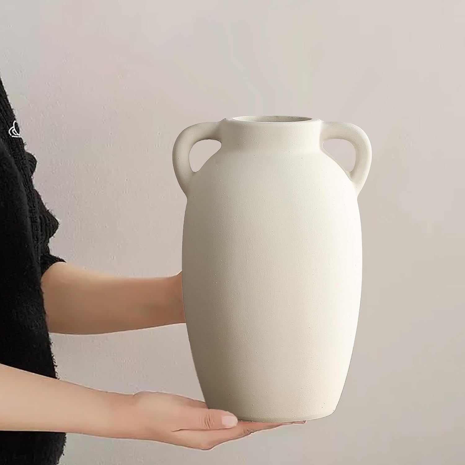 Ceramic Vase-Boho Decorative Vase / White