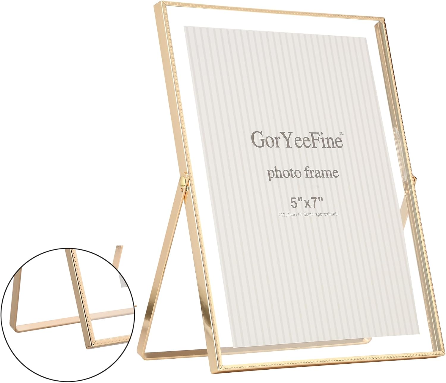 Gold Floating Picture Frame 8x10'' Set of 2(Horizontal), For Photo 9x7'', 8x6'', 7x5'',Tabletop Shelf Photo Frame,Home